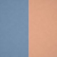 Façade sur mesure Bloc Pêche, Bicolore bleu / pêche, finition Mat