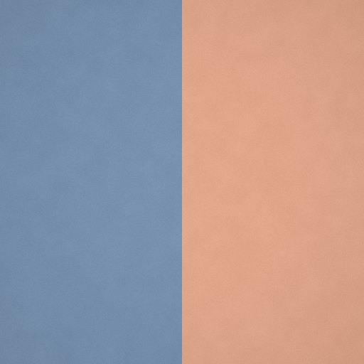 Façade sur mesure Bloc Pêche, Bicolore bleu / pêche, finition Mat